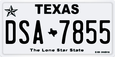 TX license plate DSA7855
