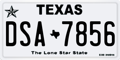TX license plate DSA7856