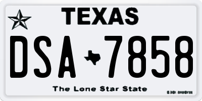 TX license plate DSA7858
