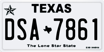 TX license plate DSA7861