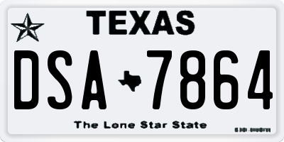TX license plate DSA7864