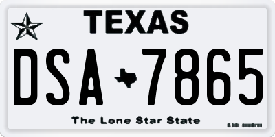 TX license plate DSA7865