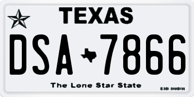 TX license plate DSA7866