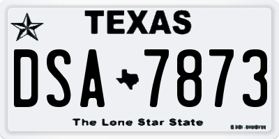 TX license plate DSA7873