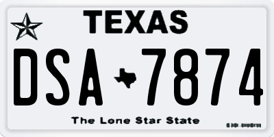 TX license plate DSA7874