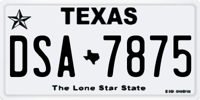TX license plate DSA7875