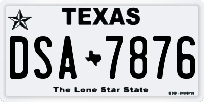 TX license plate DSA7876