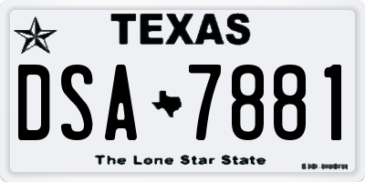 TX license plate DSA7881