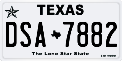 TX license plate DSA7882