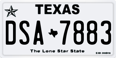 TX license plate DSA7883