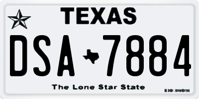 TX license plate DSA7884
