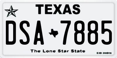 TX license plate DSA7885