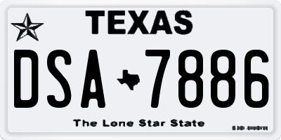 TX license plate DSA7886