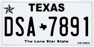TX license plate DSA7891