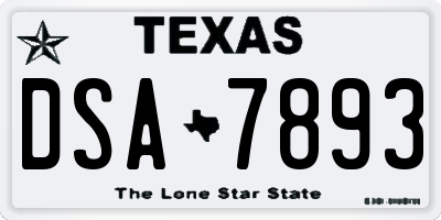 TX license plate DSA7893