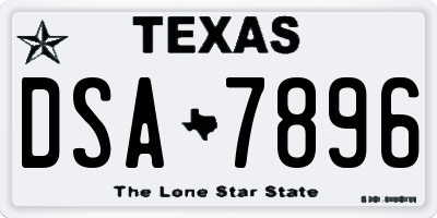 TX license plate DSA7896