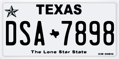 TX license plate DSA7898