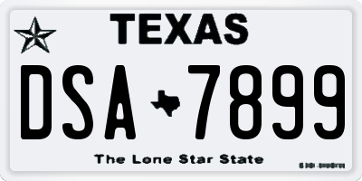 TX license plate DSA7899