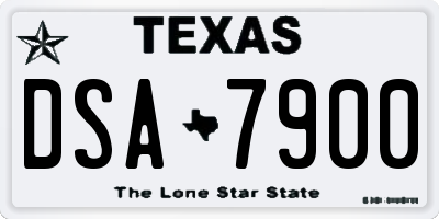 TX license plate DSA7900