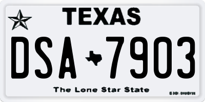 TX license plate DSA7903