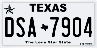 TX license plate DSA7904