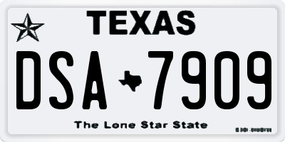 TX license plate DSA7909