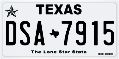 TX license plate DSA7915