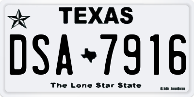 TX license plate DSA7916
