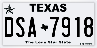 TX license plate DSA7918