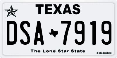TX license plate DSA7919