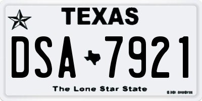 TX license plate DSA7921