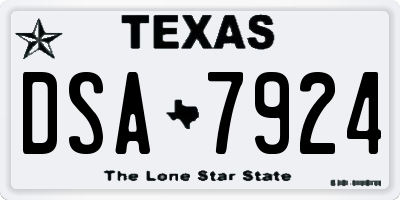TX license plate DSA7924