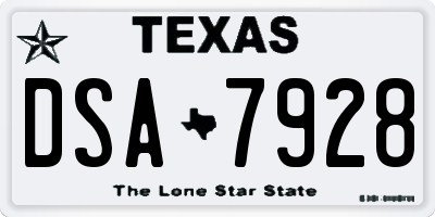 TX license plate DSA7928
