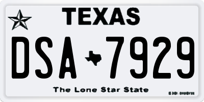 TX license plate DSA7929