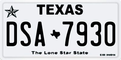 TX license plate DSA7930