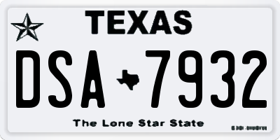 TX license plate DSA7932