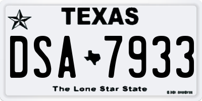 TX license plate DSA7933