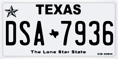 TX license plate DSA7936
