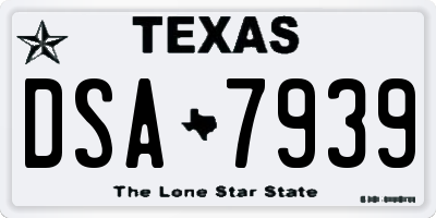 TX license plate DSA7939