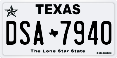 TX license plate DSA7940