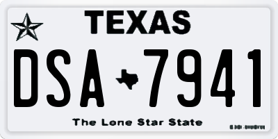 TX license plate DSA7941