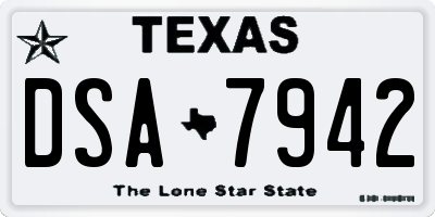 TX license plate DSA7942