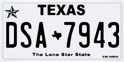 TX license plate DSA7943