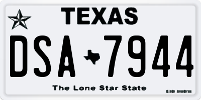 TX license plate DSA7944
