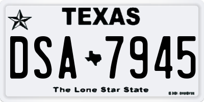 TX license plate DSA7945