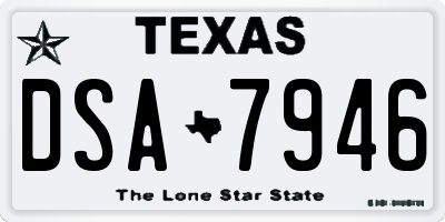 TX license plate DSA7946