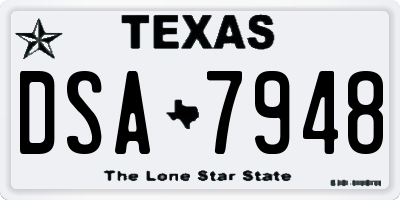 TX license plate DSA7948