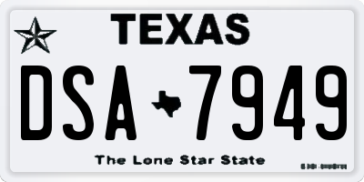 TX license plate DSA7949