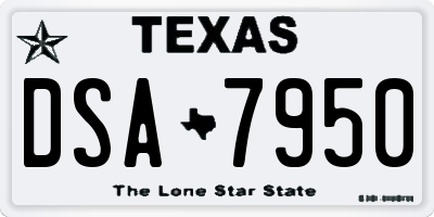 TX license plate DSA7950