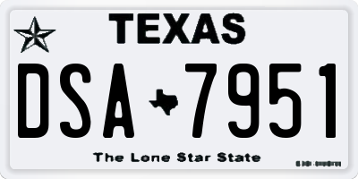 TX license plate DSA7951
